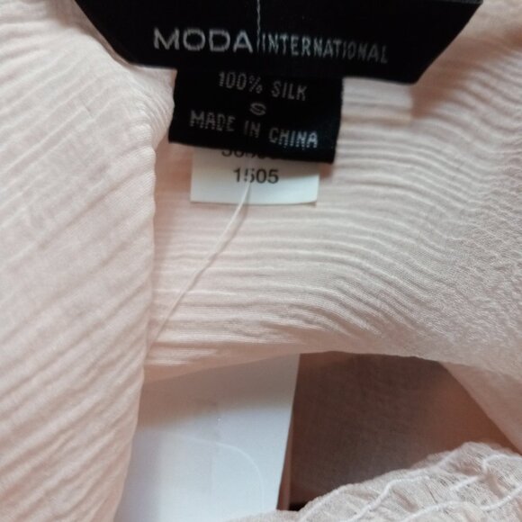 VICTORIA'S SECRET MODA INTERNATIONAL PINK CHIFFON SILK FAIRY BLOUSE NWT S - Picture 5 of 5